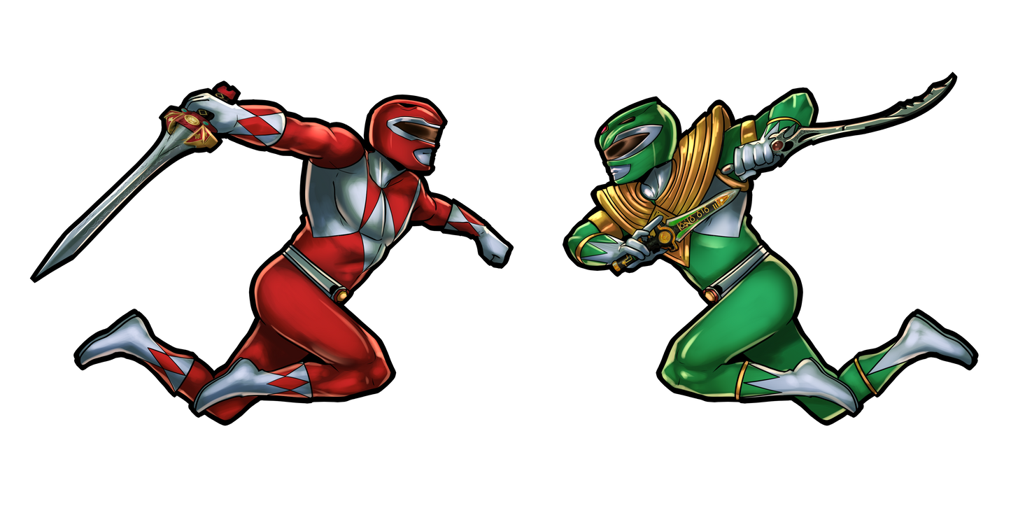 RED VS GREEN RANGER 3D PIN SET PRE ORDER ( COMING SOON )