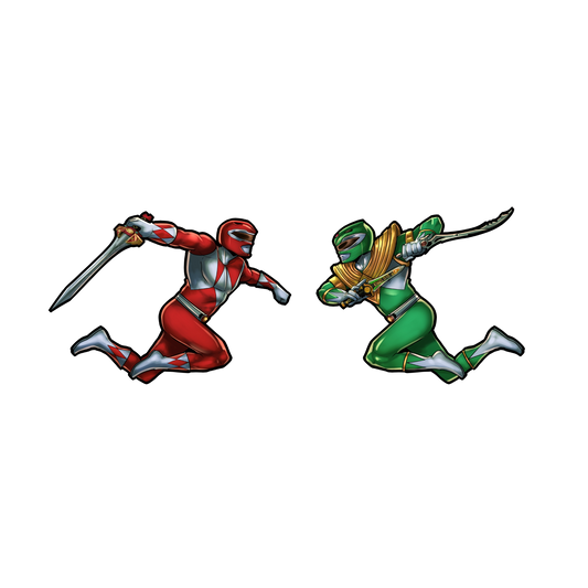 RED VS GREEN RANGER 3D PIN SET PRE ORDER ( COMING SOON )