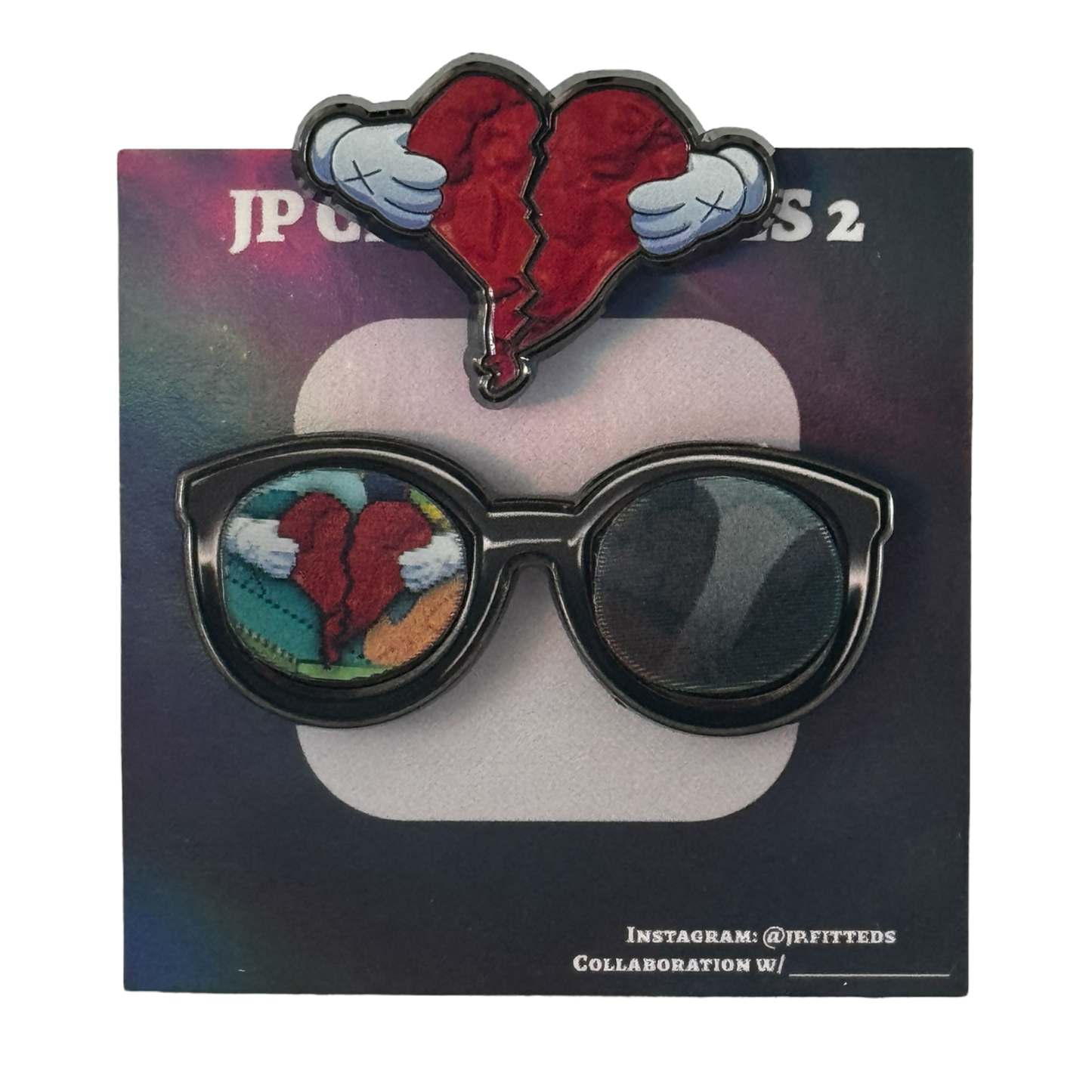 LENTICULAR EFFECT PIN GLASSES ( KANYE / HEART BREAK )