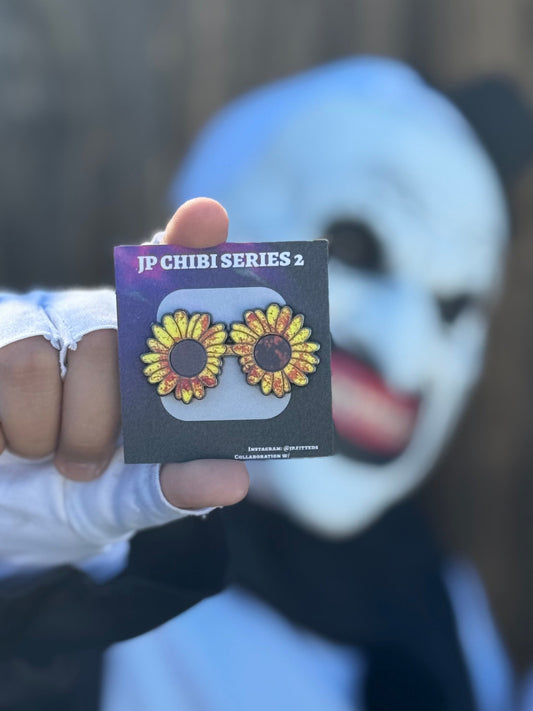 A LENTICULAR ART THE CLOWN GLASSES PIN